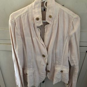JCrew dusty pink linen jacket!